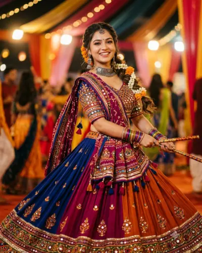 Best Garba Look for Girls: sample result of AI photo editing prompts